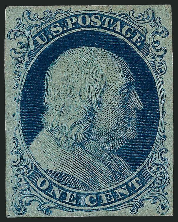 1c Dark Blue, Bright Blue, Plate Proofs on Stamp Paper (40aP4).> Margins all around, distinct shades, former light crease, latter minor toning, otherwise Fine-Very Fine