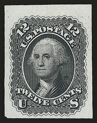 1861 First Design Plate Proofs and Plate Essays.> Nine items, incl. 10c No. 62BP3, India plate essays of 1c, 3c (both shades), 5c, 12c (two) and 30c, also 3c Brown Rose stamp, original gum, reperfed, mixed
condition, Very Fine appearing lot