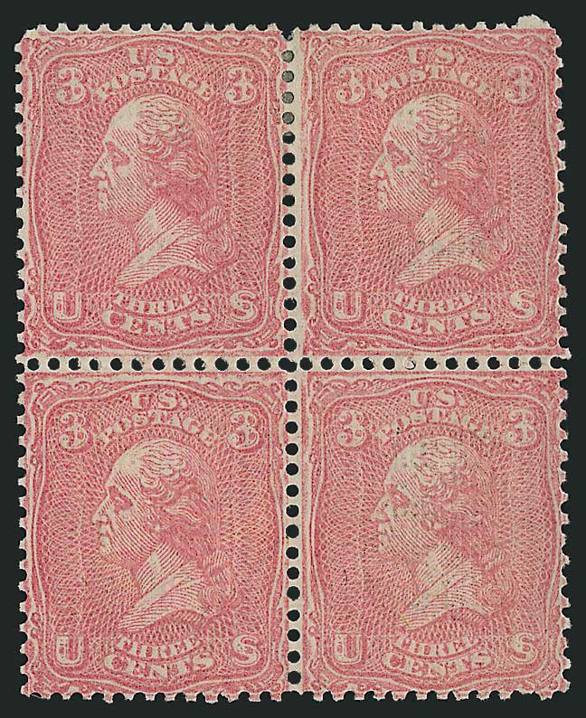 3c Washington Typographed Plate Essays (79-E25a, 79-E25c,79-E25 i thru 79-E25l, 79-E25o).> Blocks of four, incl. both 79-E25i ms. A and B, also a horizontal pair of No. 79-E23l, original gum where appropriate,
perforated off-center as always, Fin