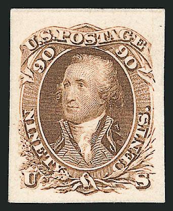 1c-90c 1861-66 Issue, Atlanta Trial Color Plate Proofs (102TC-111TC).> 24 different, incl. complete 15c, one to three different each of others, Very Fine-Extremely Fine lot