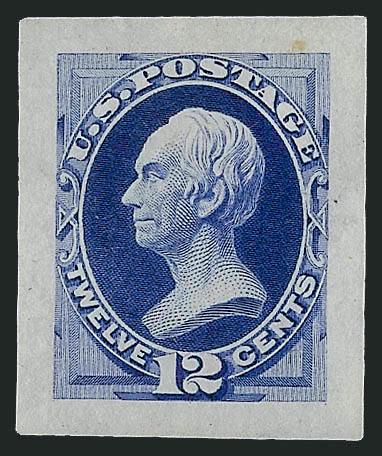 12c Clay, Die Essays on India (151-E9).> Four different colors, two are full dies die sunk on cards (65 x 76mm and 98 x 125mm), other two reduced, one of these off card,overall Very Fine lot, couple of the
colors listed in the catalog do not match th