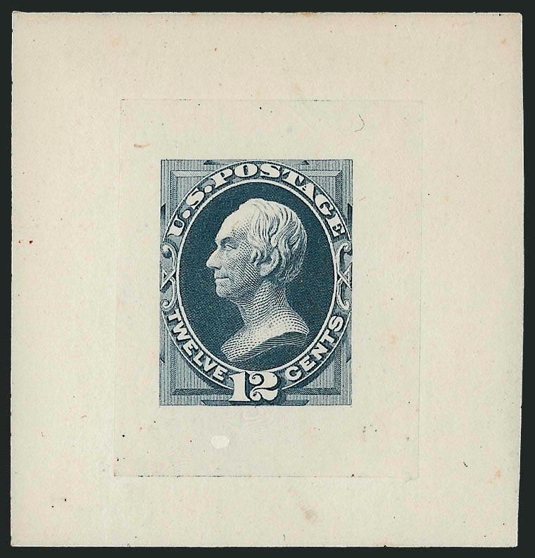 12c Clay, Goodall Small Die Trial Color Proofs on India (162TC1).> Complete set of five different colors, each approximately 32 x 40mm, on original cards, Very Fine