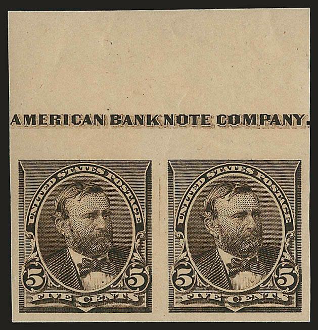 4c-5c 1890 Issue, Trial Color Plate Proofs on Gummed Stamp Paper (222TC4-223TC4).> Six horizontal pairs of each, one 5c with full top imprint margin, variety of shades, few minor flaws, nearly all Very
Fine-Extremely Fine
