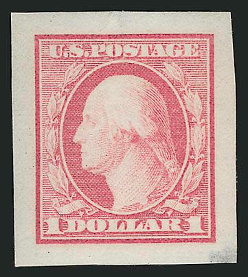 $1.00 Pink, Small Die Trial Color Proof (342TC2).> Two minor edge thins, Extremely Fine appearance, very scarce