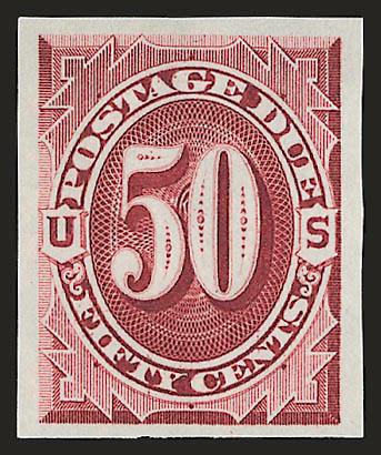 Postage Due Proofs.> Fifteen plate proofs incl. Nos. J1P3-J7P3 with six duplicates, J26P3, J28P3, J1TC4 block of six and J34P1-J35P1 large dies cut down to stamp size (10c off card), these two which catalog
$330.00 are not included in the listed Scot