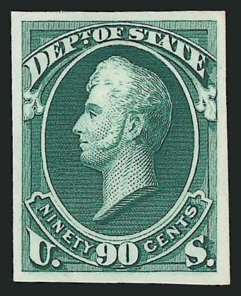 1c-90c State, Atlanta Trial Color Plate Proofs (O57TC-O67TC).> Complete sets in Black, Brown and Green, Very Fine-Extremely Fine