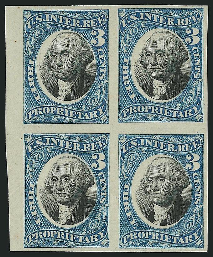 Proprietary Revenue Proofs.> Eight items, incl. Nos. RB11P3-RB17P3 singles and RB3TC horizontal pair and block of four with original gum, Fine-Very Fine