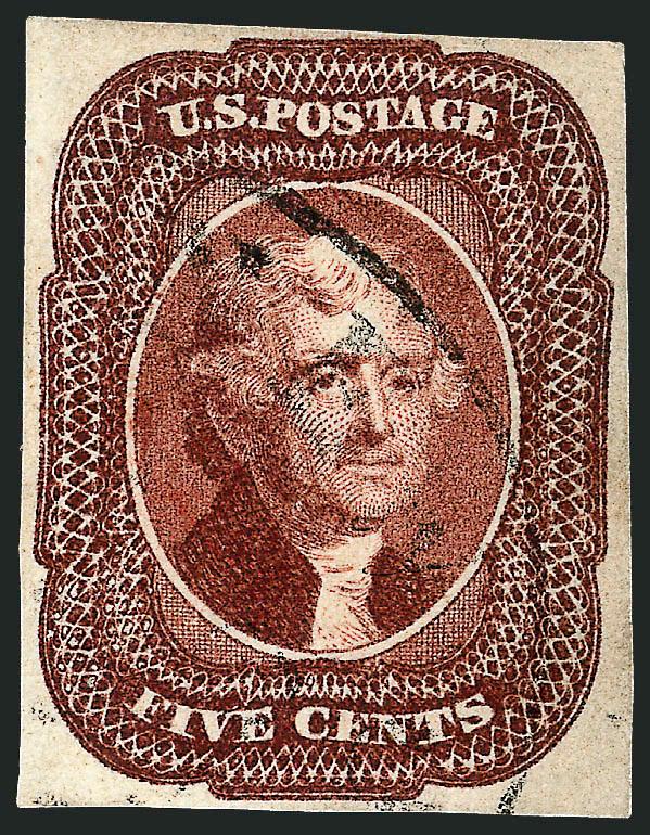 5c Red Brown (12).> Large margins to clear, bright shade on crisp paper, unobtrusive strike of circular datestamp, Very Fine, ex Mayer