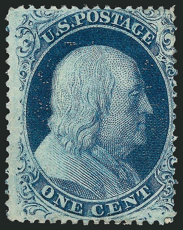 1c Blue, Ty. IIIa (22).> Original gum, rich color, perfs just in at right, about Fine, with 1984 P.F. certificate