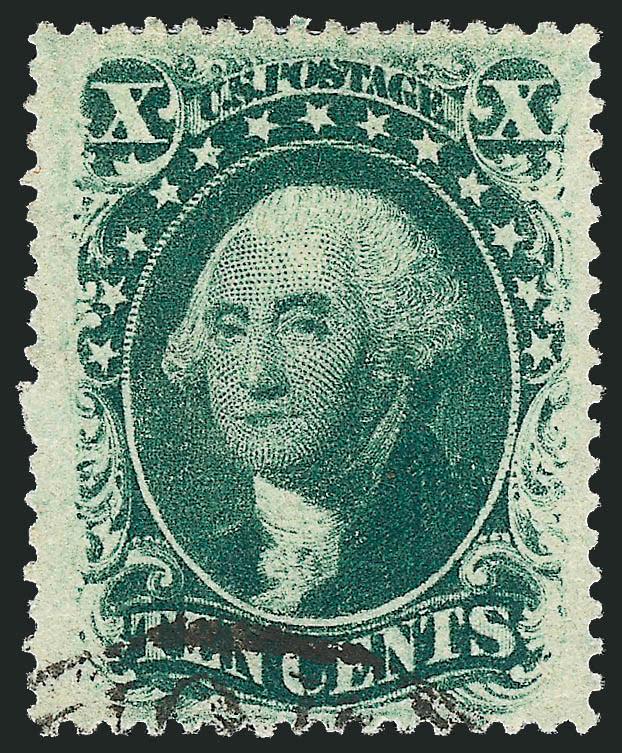 10c Green, Ty. V (35).> Rich color, choice centering, face-free cancel, Very Fine AND CHOICE