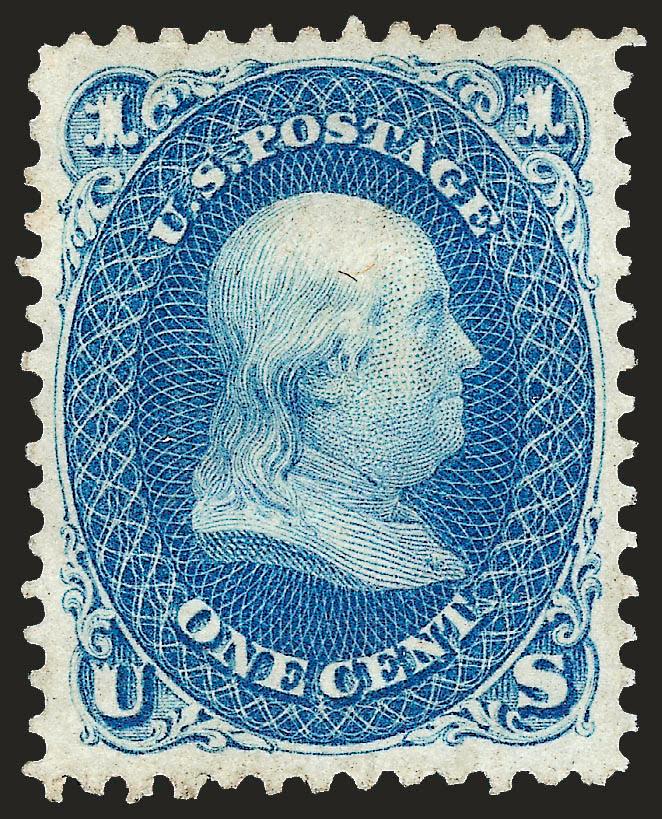 1c Blue (63).> Unused (no gum), radiant color on bright paper, gorgeous centering, Extremely Fine