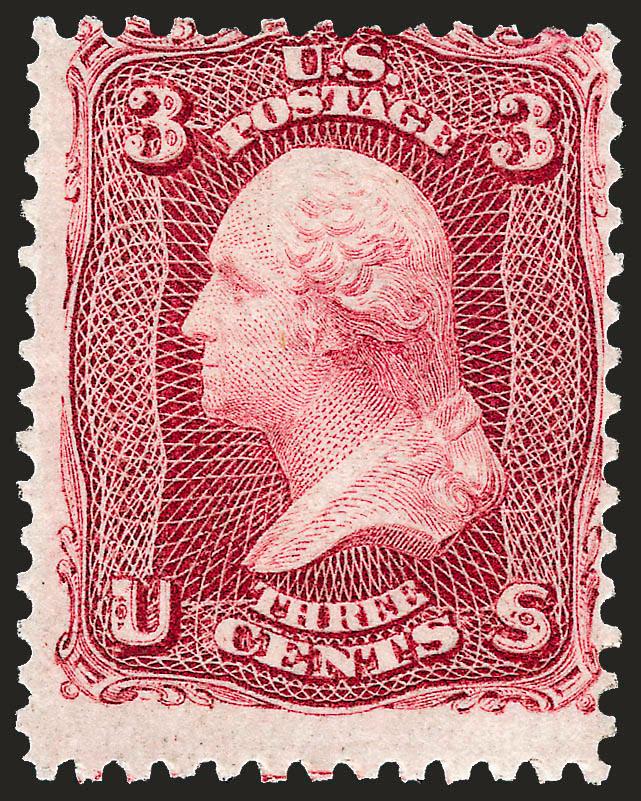 3c Lake (66).> Original gum, lightly hinged, rich color and detailed impression, almost Fine, with 1981 P.F. certificate