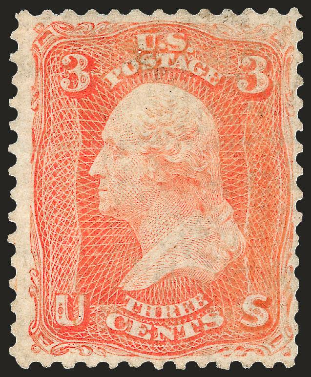 3c Scarlet (74).> Unused (no gum), light soiling, reperfed at right (not noted on certificate), otherwise Very Fine, signed Sidney D. Harris and with 1976 P.F. certificate