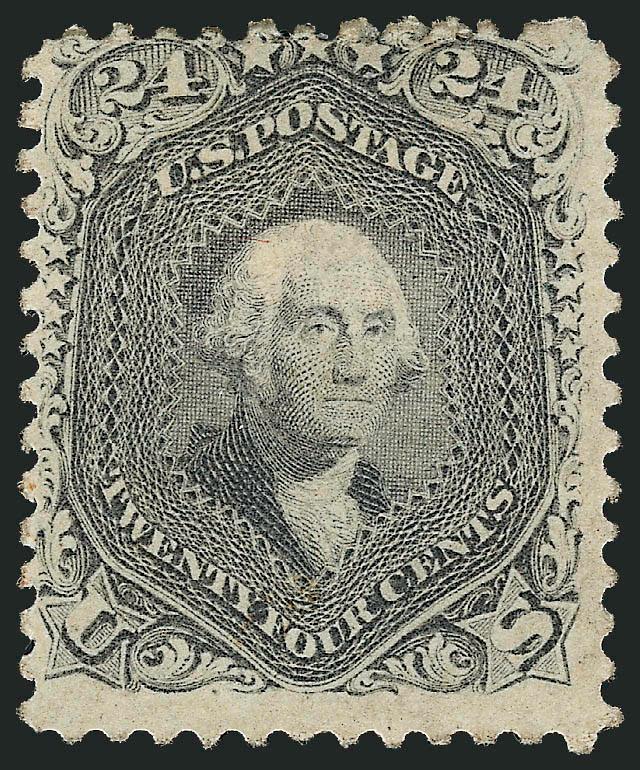 24c Grayish Lilac (78a).> Original gum, h.r., excellent color and impression, centered to top, faint toned spots at bottom of vignette, otherwise Very Good, with 2008 P.F. certificate