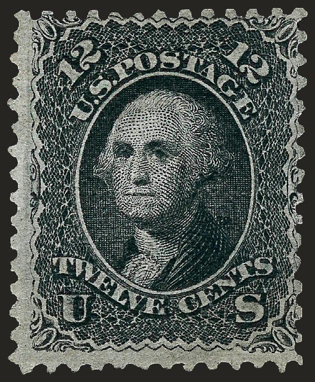 12c Black, Z. Grill (85E).> Unused (no gum), tiny edge thin and reperfed, Fine appearing example of this rare unused stamp