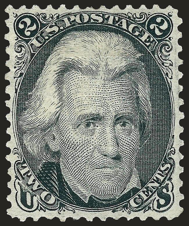 2c Black, E. Grill (87).> Unused (no gum), attractively centered and margined, Very Fine and choice, ex Lutwak, with 1978 P.F. (as part original gum) and 2008 P.S.E. certificates (VF-XF 85 SMQ $880.00)