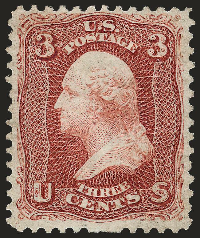 3c Brown Red, Re-Issue (104).> Unused (no gum), rich color on bright paper, unpunched perf at bottom not mentioned on accompanying certificate, Very Fine, with 1992 ,P.F. certificate