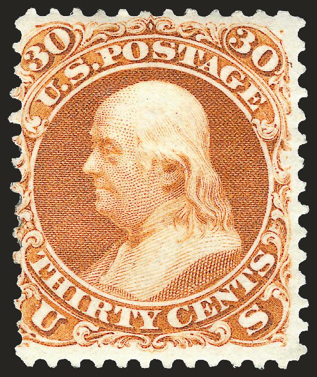 30c Brownish Orange, Re-Issue (110).> Original gum, h.r., brilliant color as fresh as the day it was printed, Fine, only 346 were sold, with 1998 P.F. certificate