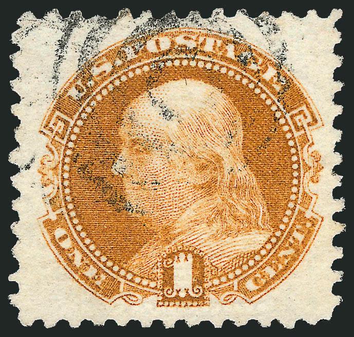1c Buff (112).> Uncharacteristically wide Jumbo margins and excellent centering, bright color, light target cancel, Extremely Fine, with 1988 P.F. and 2008 P.S.E. certificates (VF-XF 85 Jumbo SMQ $275.00 as 85,
$450.00 as 90)