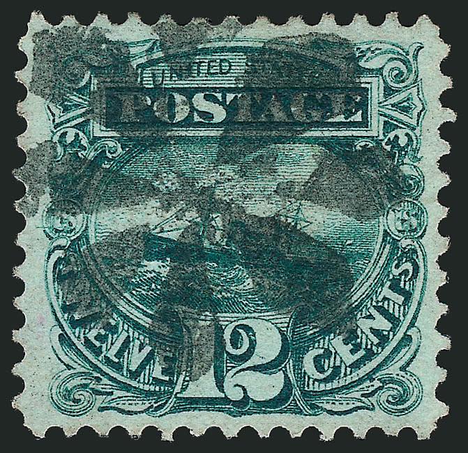 12c Green (117).> Deep rich color, well-struck rosette cancel, Very Fine and choice, with 2007 P.S.E. certificate (VF-XF 85 SMQ $260.00)