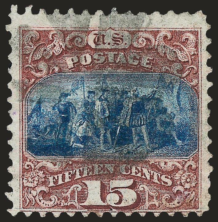 15c Brown & Blue, Ty. I (118).> Rich colors, cork cancel, Fine, with 1986 P.F. certificate