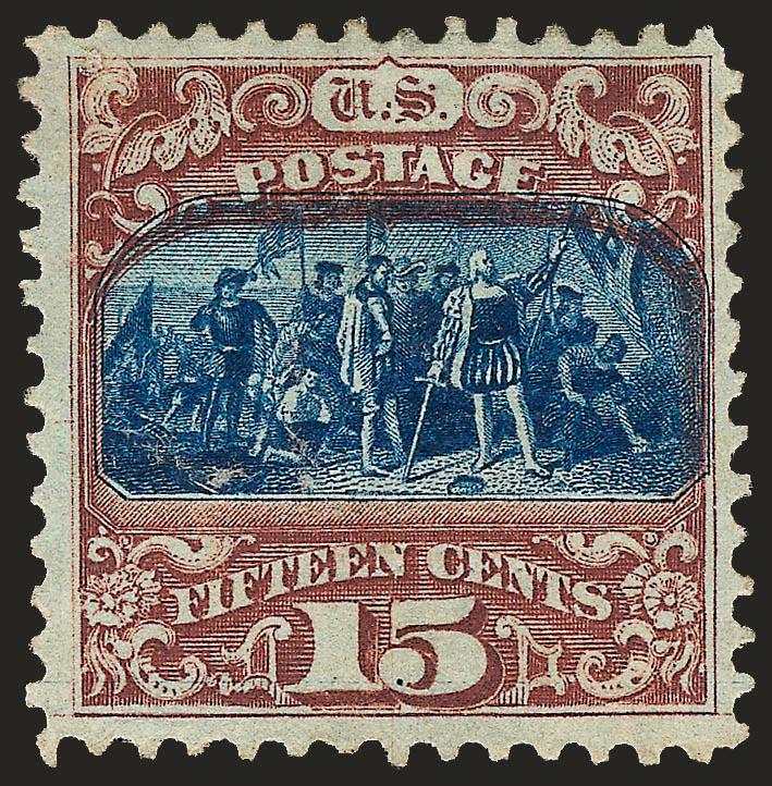 15c Brown & Blue, Ty. II (119).> Unused (no gum), rich colors, detailed impressions, Very Fine