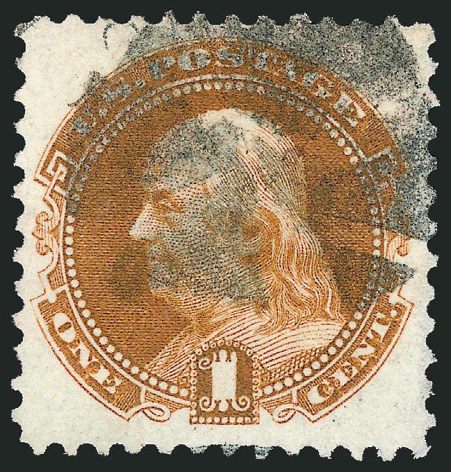 1c Buff, Re-Issue (123).> Wide margins and attractively centered, segmented cork cancel, Very Fine and choice, with 2008 P.S.E. certificate