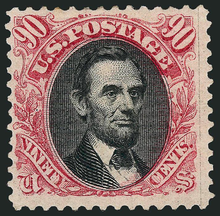 90c Carmine & Black, Re-Issue (132).> Original gum, lightly hinged, strong colors, Fine and attractive, with 1977 P.F. certificate
