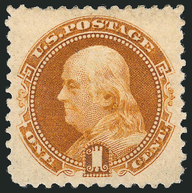 1c Buff, 1880 Re-Issue (133).> Original gum, almost perfectly centered, rich color, Extremely Fine, with 2008 P.S.E. certificate (XF 90 SMQ $900.00)