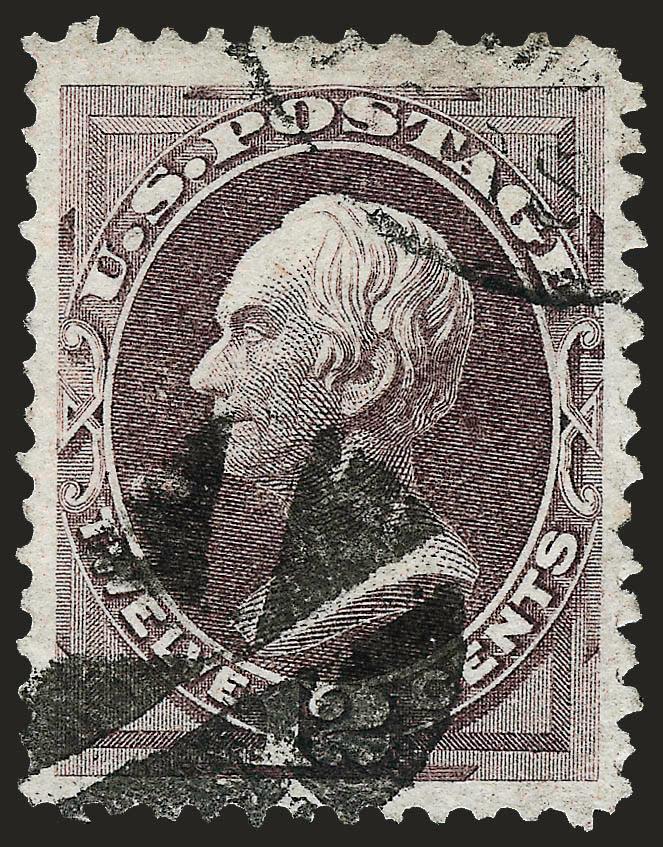 12c Dull Violet (151).> Very wide margins, nearly a Jumbo, well-centered, light circular datestamp and small bold circle of wedges cancel, Extremely Fine, with 2003 P.F. certificate