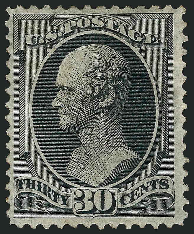 30c Black (154).> Original gum, fairly well-centered, intense color, Fine, very scarce and difficult to find with original gum, with 2002 P.F. and 2005 P.S.E. certificates