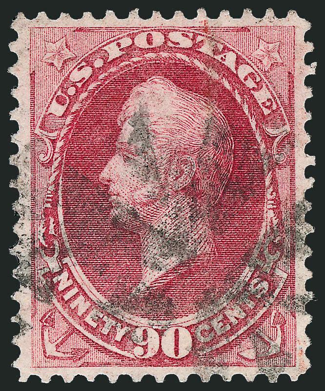 90c Carmine (155).> Essentially perfectly centered, nice color, light circle of wedges cancel, Extremely Fine, with 1993 P.F. certificate