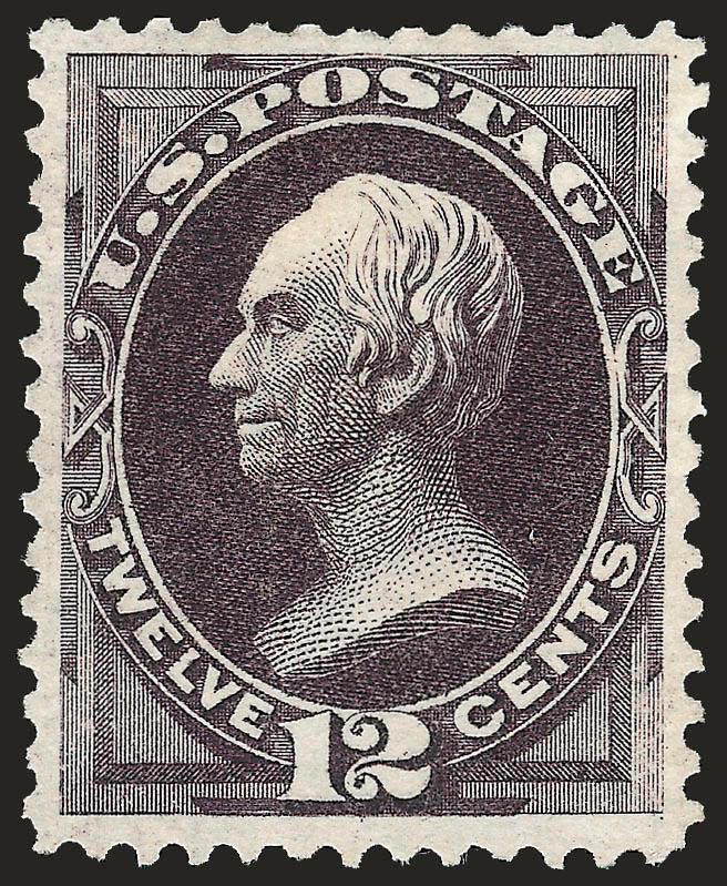 12c Blackish Violet (162).> Unused (no gum), rich color, partly reperfed at top, Very Fine appearance, with 1985 P.F. certificate