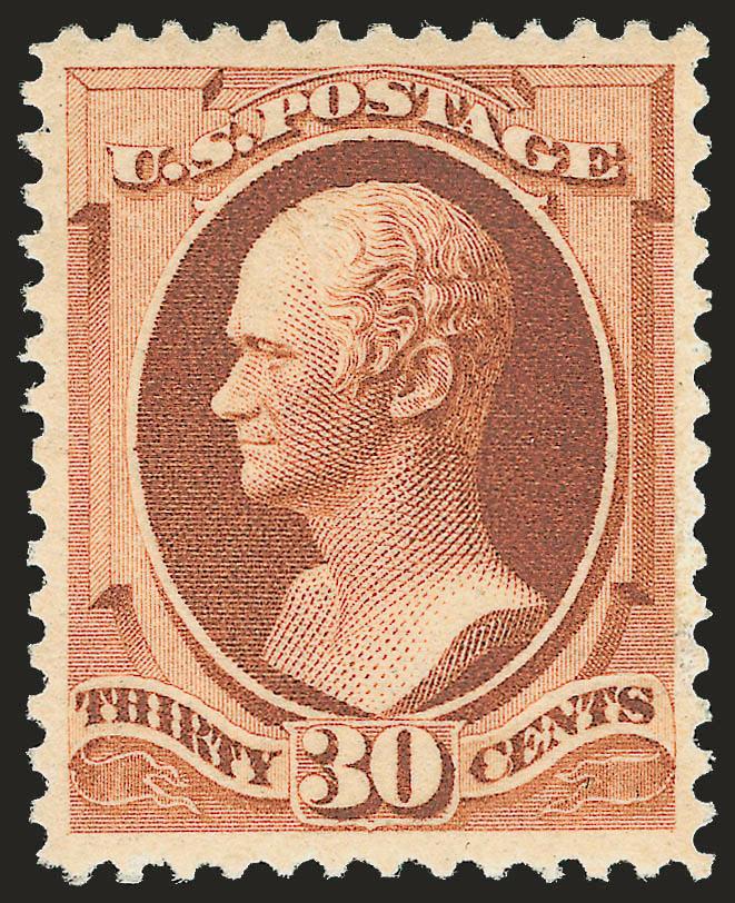 30c Orange Brown (217).> Mint N.H., deep rich color, almost perfectly centered, accompanying certificate notes faintly toned at right center which we have difficulty seeing, Extremely Fine appearance, with 2004
P.F. certificate