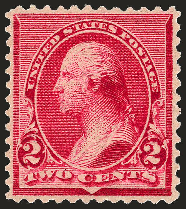 2c Carmine, Cap on Both 2s (220c).> Original gum, faintly hinged, nicely centered, Very Fine and attractive, an extremely scarce stamp, with 2008 P.S.E. certificate