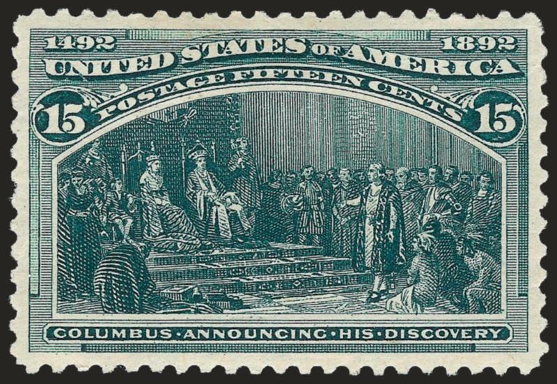 15c Columbian (238).> Original gum, single hinge mark, well-balanced margins, fresh and Extremely Fine
