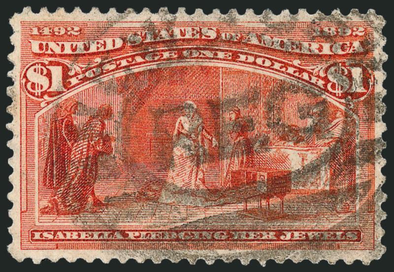 $1.00 Columbian (241).> Nicely centered, New York oval registry cancel, Very Fine, with 2008 P.S.E. certificate