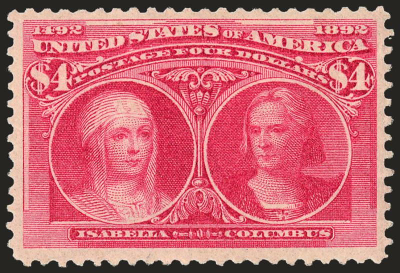 $4.00 Columbian (244).> Slightly disturbed original gum, bright color, wide margins, Very Fine
