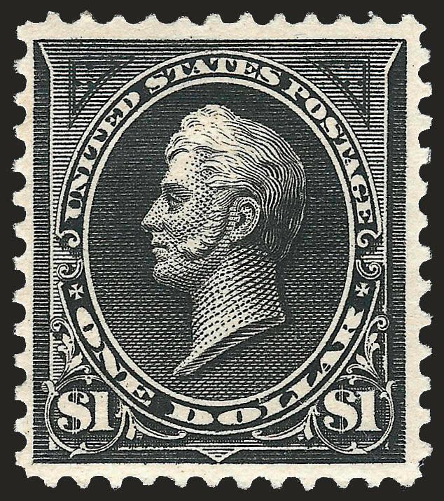 $1.00 Black (261).> Original gum, intense shade on bright paper, reperfed at left, Fine appearance