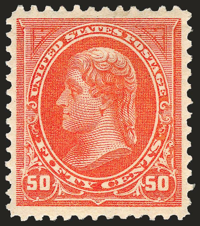 50c Orange (275).> Original gum, lightly hinged, lovely wide margins, vivid color on fresh paper, rather minor natural horizontal gum wrinkle top left, otherwise Very Fine and choice, with 2008 P.S.E.
certificate