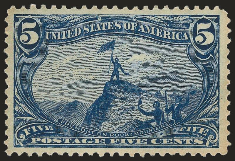 5c Trans-Mississippi (288).> Mint N.H., exceptionally wide margins and well-centered, strong color, Extremely Fine, with 2008 P.F. certificate (XF 90 SMQ $1,250.00)