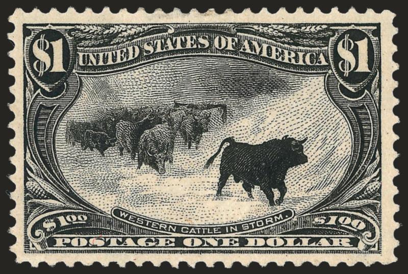 $1.00 Trans-Mississippi (292).> Original gum, lightly hinged, wide margins and attractively centered, Very Fine and choice, with 2008 P.S.E. certificate (VF-XF 85 SMQ $1,600.00)