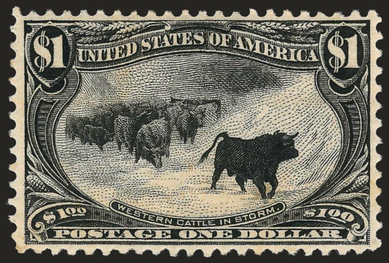 $1.00 Trans-Mississippi (292).> Original gum, h.r., detailed impression, Very Fine