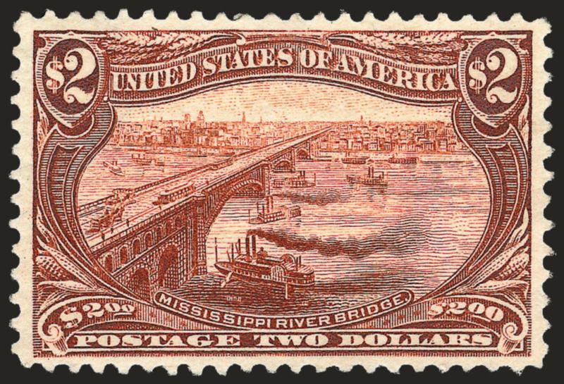 $1.00, $2.00 Trans-Mississippi (292-293).> Unused (no gum), Fine-Very Fine