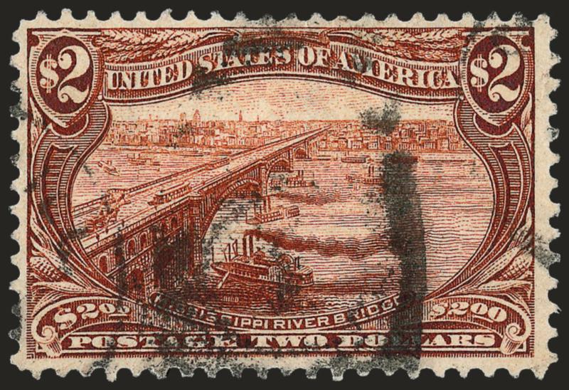 $2.00 Trans-Mississippi (293).> Oval grid duplex cancel, Fine, with 2008 P.S.E. certificate