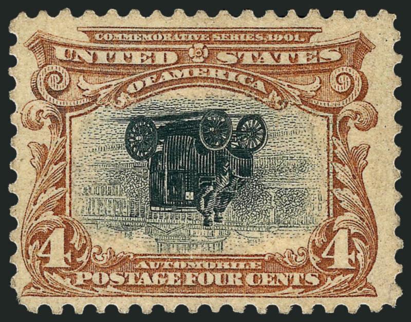 4c Pan-American, Center Inverted (296a).> Unused (regummed), bright color, rebacked, repaired and reperfed at top<><>^VERY FINE APPEARANCE. A PRESENTABLE AND AFFORDABLE EXAMPLE OF THE RARE 4-CENT PAN-AMERICAN
INVERT.^<><>The stamps were mostly re
