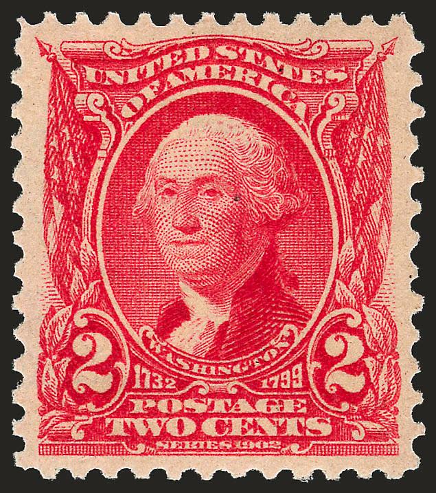 2c Carmine (301).> Mint N.H., brilliant color, perfect centering, Extremely Fine Gem, with 2004 P.S.E. certificate (XF-Superb 95 SMQ $670.00)