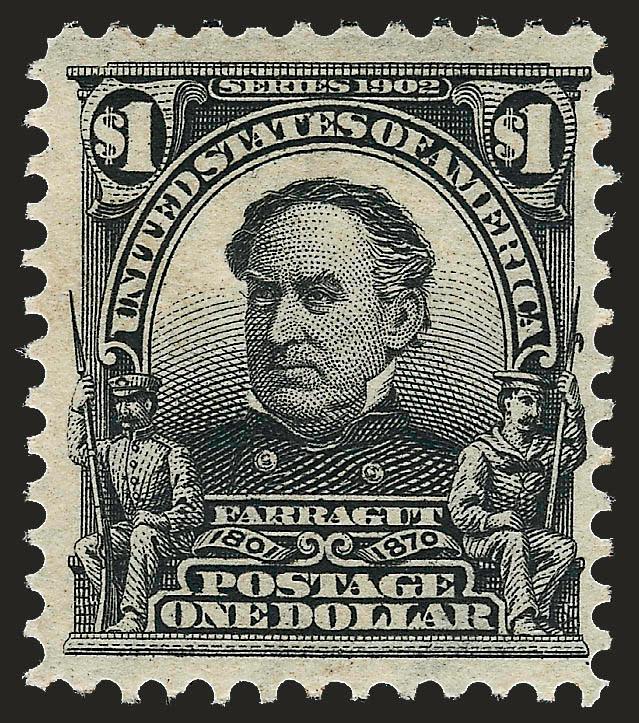 $1.00 Black (311).> Detailed impression, three wide margins, Fine