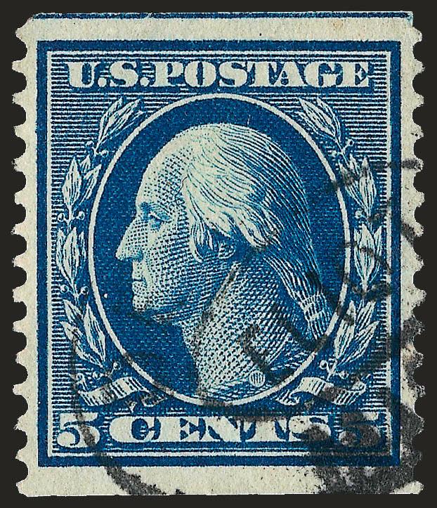 5c Blue, Coil (355).> Excellent centering, rich color, almost face-free double oval cancel, Extremely Fine, very scarce used in choice condition, with 2005 P.F. certificate (XF 90 SMQ $850.00)