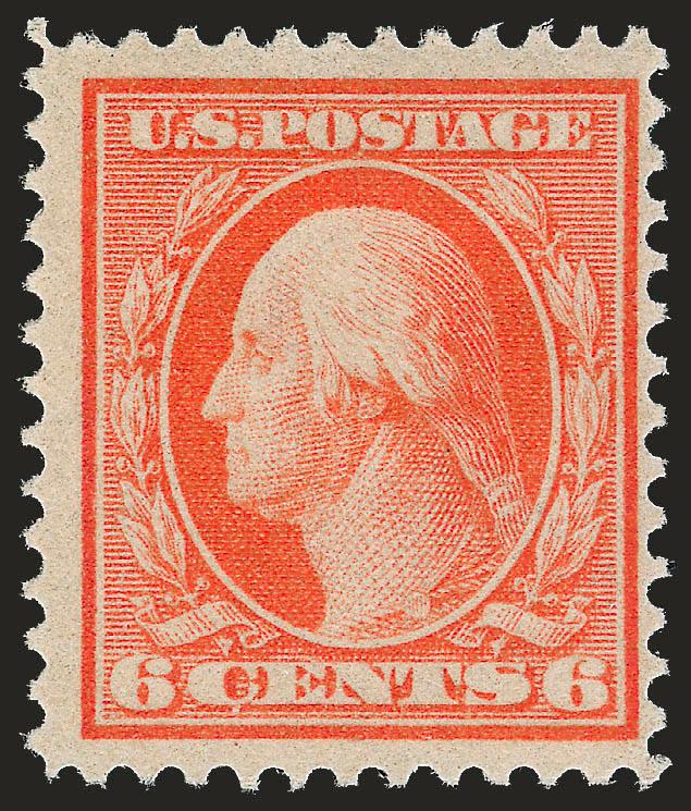 6c Red Orange, Bluish (362).> Vibrant color on nicely blued paper, fresh and Fine